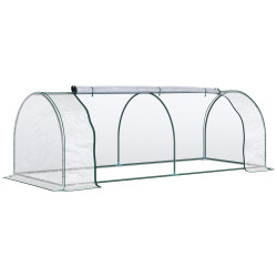 Estufa transparente para jardim ou terraço para cultivo de plantas e flores com porta zip 250x100x80cm PVC