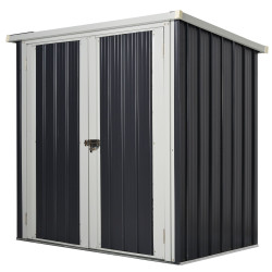 Abrigo de jardim 1,26 m² de aço galvanizado com 2 portas para armazenamento de ferramentas 147x86x134 cm preto