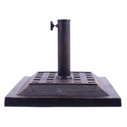 Base para Chapéu de Sol Suporte para Chapéu de Sol Apto para Mastros de 38mm/48mm 44x44x32 cm Preto e Bronze