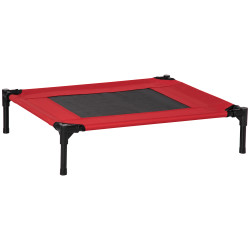 Cama para Animais de Estimação Cama Elevada para Cães Gatos Portátil Tecido Transpirável para Exterior Interior 76x61x18cm Verme