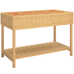 Horta Floreira de Madeira Mesa de Cultivo com Prateleira Inferior Floreira Elevada para Cultivo 110x46x76 cm Madeira