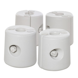 Conjunto de 4 Pesos para Tendas Dobráveis Suportes Enchíveis com 9 kg de Água com Maçanetas de Fixação Ø22/24x25 cm Branco