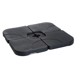 Base para Chapéu de Sol de 4 Peças Suporte para Chapéu de Sol para Jardim Pátio Exterior 50x50x7,5cm Preto