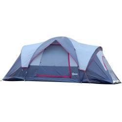 Tenda de Campismo para 4-5 Pessoas Impermeável 3000mm+ Anti UV com Bolsa de Transporte e Gancho para Luz 455x230x180cm Cinza