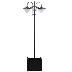 Candeeiro Solar de Jardim com 18 Luzes LED Branco Frio 6000K Impermeável IP44 Sensor de Noite e Base em Forma de Floreira Candee