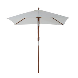 Chapéu de Sol de Jardim 200x150x230cm Chapéu de Sol Retangular Inclinável com Polia Duplo Teto e Mastro Desmontável de Madeira p