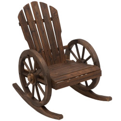 Cadeira de balanço de madeira para terraço Poltrona de balanço ao ar livre 88x68x97cm