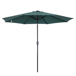 Chapéu de Sol de Jardim Ø295x250cm com Manivela Chapéu de Sol Exterior com Mecanismo de Inclinação e Mastro Desmontável de Metal