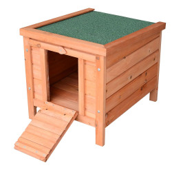 Coelheira de Madeira Exterior Coelheira para Roedores Animais de Estimação Pequenos com Teto Asfáltico e Rampa Antiderrapante 51