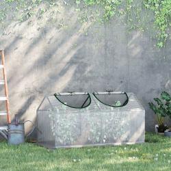 Estufa 119x60x60cm Estufa de Jardim com 2 Janelas Enroláveis para Cultivo de Plantas Verduras Flores Branco Translúcido - Imagen