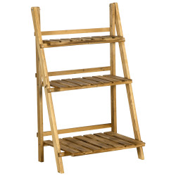 Suporte para plantas de 3 níveis dobrável para interior e exterior 60x37x93 cm madeira