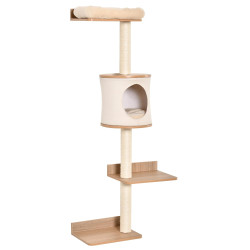 Árvore para Gatos de Parede com Múltiplas Plataformas Caverna Cama Superior Almofada Removível Postes Arranhadores de Sisal Torr