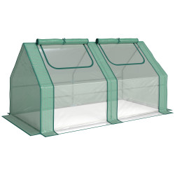 Estufa Pequena Estufa de Exterior com Proteção Dupla Janelas Estufa para Cultivos de Plantas e Flores 180x90x90 cm Verde