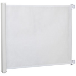 Barrera para Cães Retrátil Dobrável com Largura Ajustável 5,5-115 cm com Função de Enrolamento Automático Branco