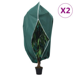 Coberturas para plantas com fecho 2 pcs 70 g/m² 1,55x1,55 m