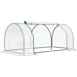 Estufa 200x100x80cm para Jardim Terraço Cultivo de Plantas Estufa com Estrutura de Aço Cobertura PVC Transparente