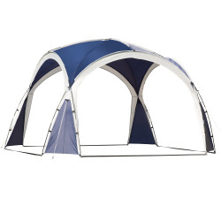 Abrigo de Campismo 3,5x3,5 m Toldo de Campismo Dobrável com Gancho Proteção UV e Bolsa de Transporte Azul e Cinza Claro