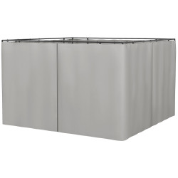 4 Paredes Laterais para Tenda 302x205 cm Laterais para Tenda Universal com Ganchos e Argola em C para Tenda Cinza Claro