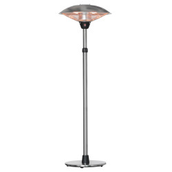 Aquecedor de jardim elétrico 3000w aquecedor infravermelho com 3 níveis de aquecimento proteção IP44 ø58,5x160-200cm prata