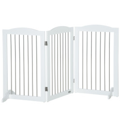 Barreira de segurança para cães barreira de segurança para escadas e portas dobrável com suporte de pé 154x30x80cm branco