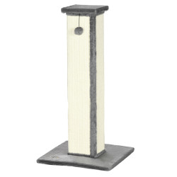 Poste arranhador para gatos altura 81 cm arranhador para gatos com poste de sisal e bola suspensa 41x41x81 cm cinza e creme