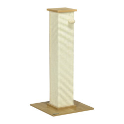 Poste arranhador para gatos com poste de sisal e bola suspensa para interior 38x38x80 cm carvalho