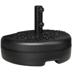 Base de parede para chapéu de sol suporte semicircular para chapéu de sol preenchido com areia 21kg ou água 18kg para jardim pátio terraço exterior 50x31x18cm preto