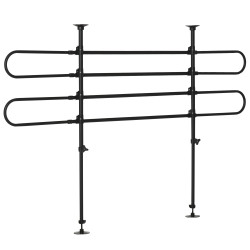 Grade de segurança de carro para cães ajustável em largura e altura 87-135x60x105cm grade separadora para porta malas de carro universal metal preto