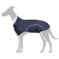 Capa de chuva para cães com tiras reflectoras azul-marinho m