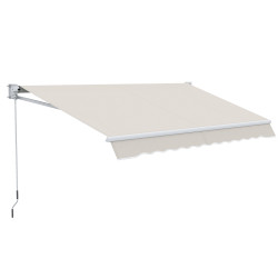 Toldo manual retrátil com manivela 200x250 cm toldo de parede com proteção solar uv50+ e estrutura de alumínio creme