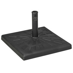 Base para chapéu de sol de resina 19 kg com mastro de ø32/38/48 mm para jardim varanda pátio 51x51x32 cm preto