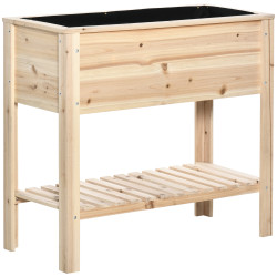 Horta vertical elevada com prateleira mesa de cultivo de madeira com tecido não tecido 90x40x81cm madeira