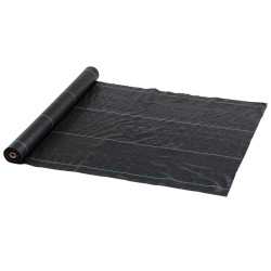 Rolo de malha anti-ervas 1x100 m malha geotêxtil 60 g/m² para controlo de ervas daninhas de jardim malha anti-ervas preta