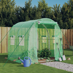 Estufa com estrutura de aço 4 m² 2x2x2 m verde