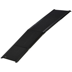 Rampa dobrável para cães com superfície antiderrapante alça e gancho carga máxima 60 kg 158x43,5x2,5 cm preto
