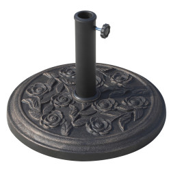 Base para chapéu de sol suporte para chapéu de sol para mastros de 38mm e 48mm para jardim exterior ø45,5x32cm preto e bronze