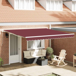 Toldo retrátil manual 400x300 cm bordô