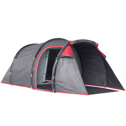Tenda de campismo para 2-3 pessoas dobrável à prova d'agua e à prova de UV 20+ com vestíbulo 426x206x154 cm cinza escuro