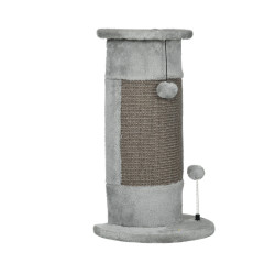 Poste de arranhar para gatos 58 cm arranhador para gatos com poste de sisal e bolas suspensas 34x25,5x58 cm cinza