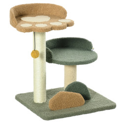 Arranhador para gatos pequeno centro de atividades para gatos com cama poste de sisal e bola suspensa 43x39x52 cm multicor