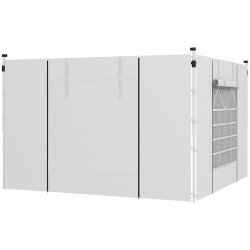 Paredes laterais para tenda de 2 painéis 295x195 cm com janela enrolável e porta com fecho de correr para tenda 3x3 m ou 3x6 m branco