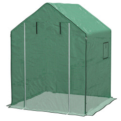 Cobertura de substituição para estufa 140x143x190 cm com janela porta anti-UV proteção de plantas para jardim verde