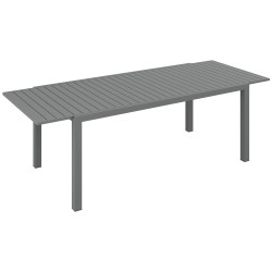 Mesa de jardim extensível mesa de terraço retangular para 6-8 pessoas capacidade 50 kg 180/240x94x73 cm cinza escuro