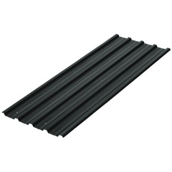 Conjunto de 12 painéis para teto de aço galvanizado chapas perfiladas de teto 7m² para abrigo de ferramentas 129x45cm cinzento escuro