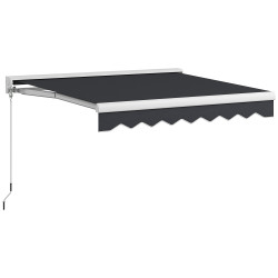 Toldo retrátil elétrico ou manual 250x200 cm toldo portátil para varanda com controlo remoto manivela manual cinzento escuro
