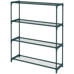 Suporte para plantas suporte para vasos de plantas de 4 níveis com estrutura de aço 89x28x107 cm verde escuro
