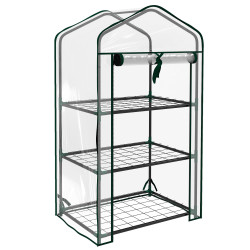Estufa de jardim de 3 níveis estufa de terraço com 3 prateleiras para cultivo de plantas flores 59x39x127 cm transparente