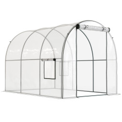 Estufa tipo túnel 3x2x2 m com porta enrolável 2 janelas anti-UV para cultivos plantas flores transparente