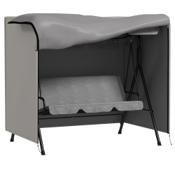 Capa para móveis de jardim capa protetora para baloiços de exterior com fecho de correr 177x114x152 cm cinzento