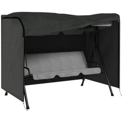 Capa para móveis de jardim capa protetora para baloiços de exterior com fecho de correr 205x124x164 cm cinza escuro